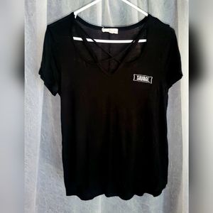 "Savage" embroidered tee